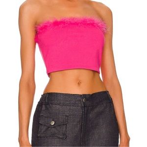 Superdown Olivia strapless top in pink